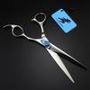 7.0-Inch Blue Freelander 440C Hairdressing and Pet Straight Shears with Bag