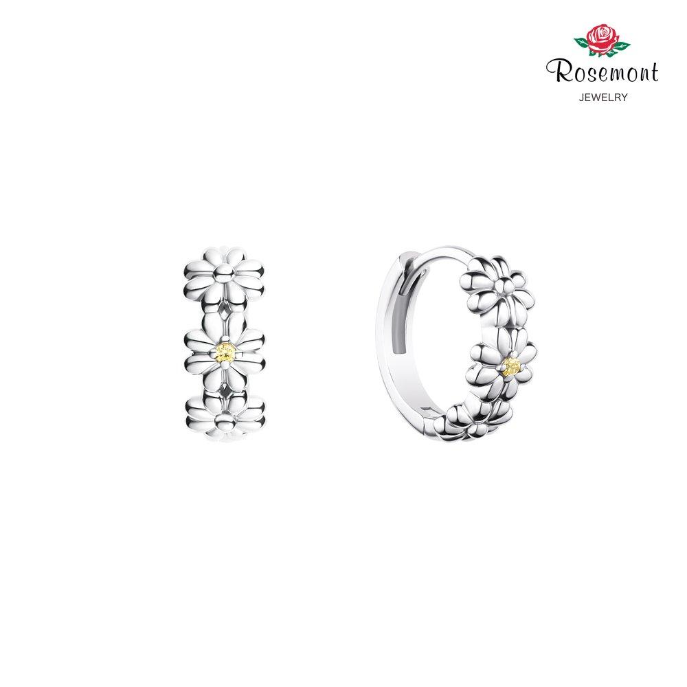 

[Rosemont] Silver One-Touch Earrings Happy Daisy Ra25C15T