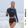Womens UV Protection Rash Guard Set Long Sleeve Swim Top Shorts Surfing Swimming Beach Travel