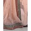 Nuovo Lancio – Elegante Saree da Festa in Rete con Ricami e Bordi in Pizzo | Set Bellezza Pesca