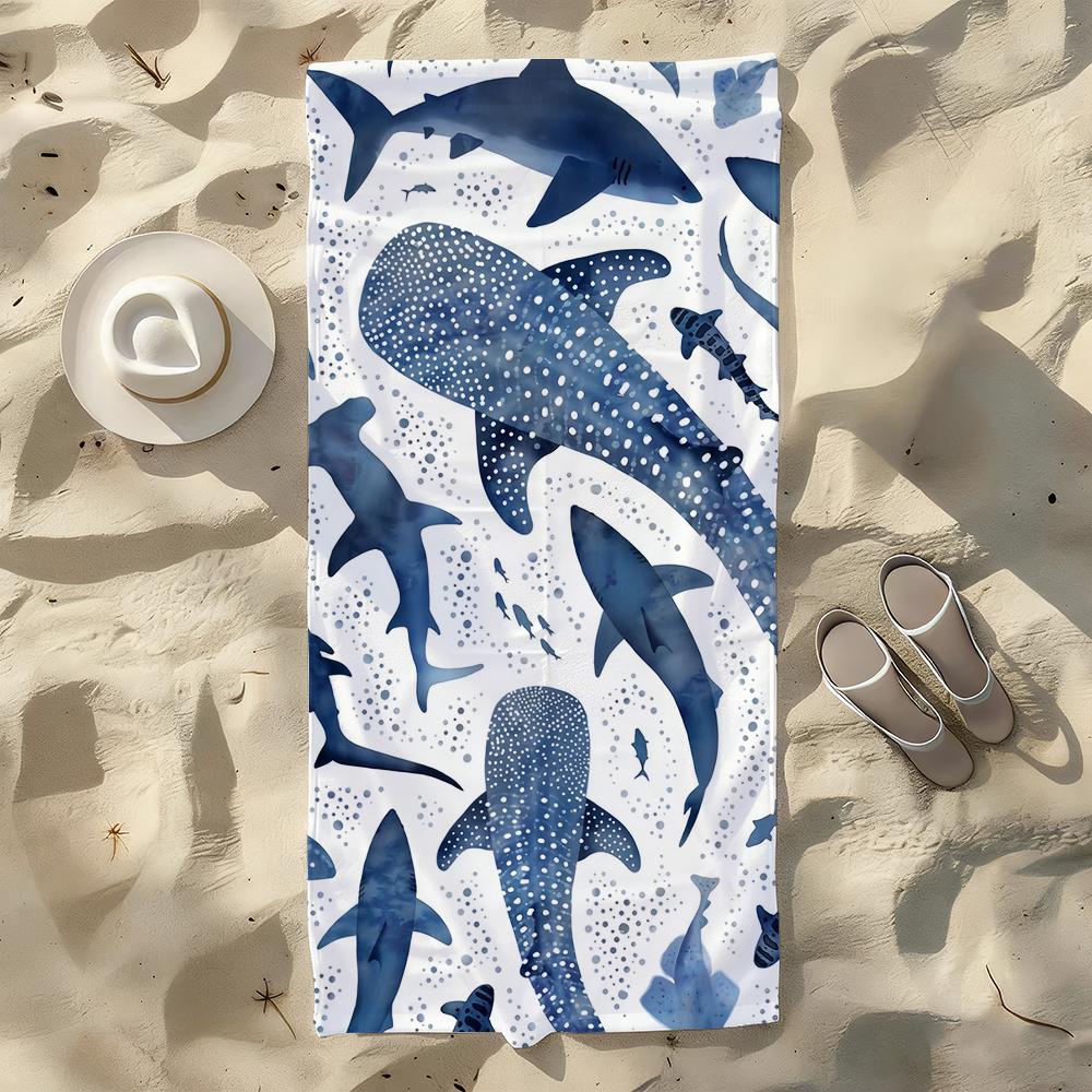 

Whale Shark Towel For Swim Yoga Gym Quick Drying Soft and skin-friendly Beach Towels All-Season W40*H60(CM)