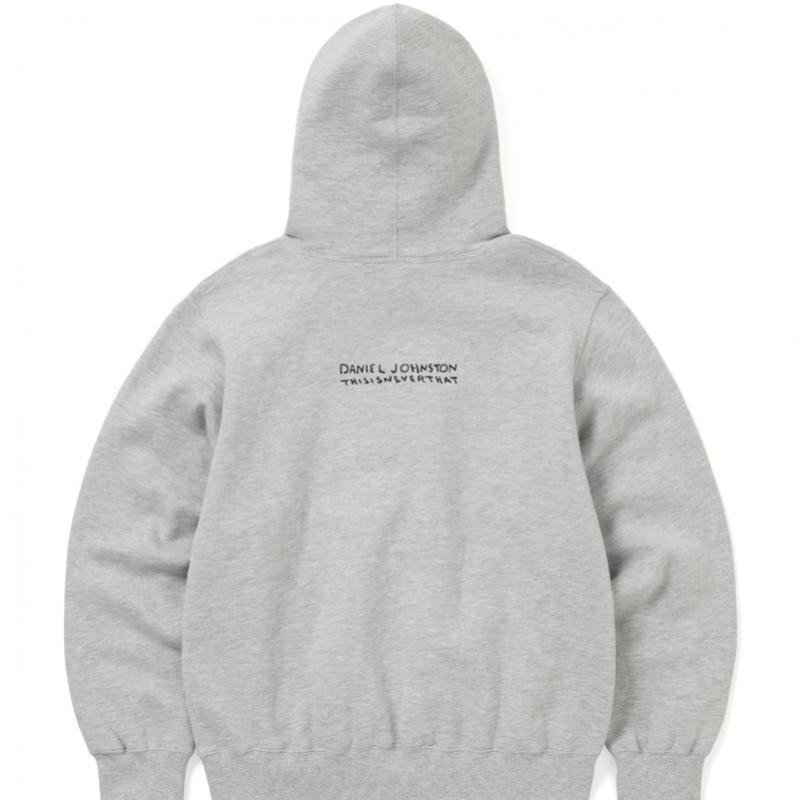 ThIs Is Never That Tnt Daniel Johnston Frog Hoodie Heather Grey