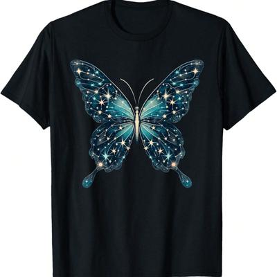 Space Stars Constellation Butterfly Art T-Shirt