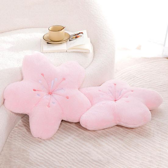 Plush Toy Cherry Blossom Shape Comfortable Touch Full Filling Smell-less Fine Workmanship Cushion No Deformation Kawaii Flower Plush Pillow Household