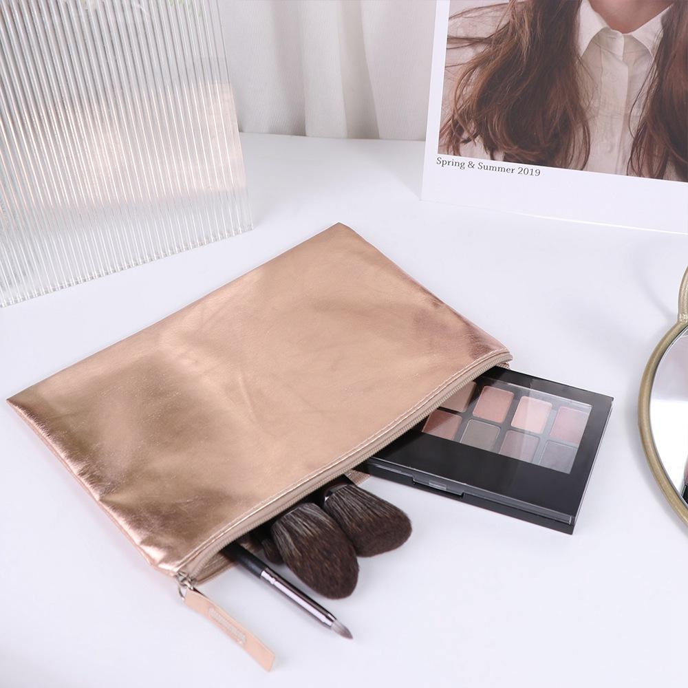 Cosmetic Bag Bright PU Coin Purse Solid Color Small Item Bag Simple Zipper Coin Purse Men