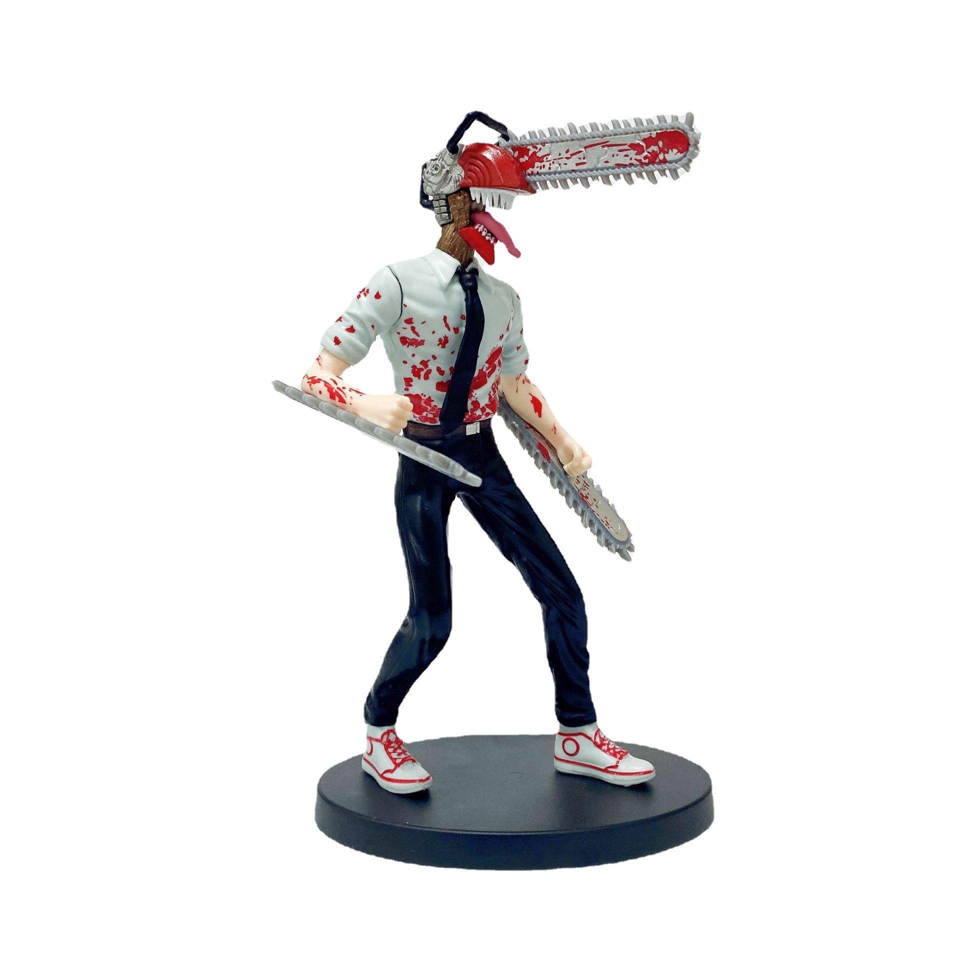 

19 см аниме-бензопила, человек Денджи, фигурка, ПВХ, шлем бензопилы, подвижная модель Power Makima, игрушка для мальчика, коллекция украшений, подарки B-no box