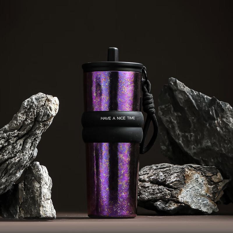 MRSIKEY Floral Insulated Water Bottle with Straw and Sleeve, 710ml