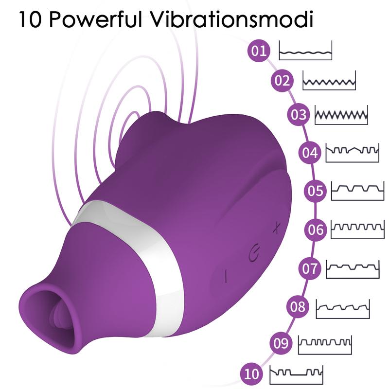 2 In 1 Clit Sucker Vibrator for Women Sucking Licking Double Stimulation Nipples Massagers Tongue Sex Toy Female Adult