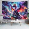 Purple Dragon Tapestry, Gothic Medieval Fantasy Animals Cool Dragon Tapestry for Bedroom Aesthetic, Nebula Starry Sky Ta