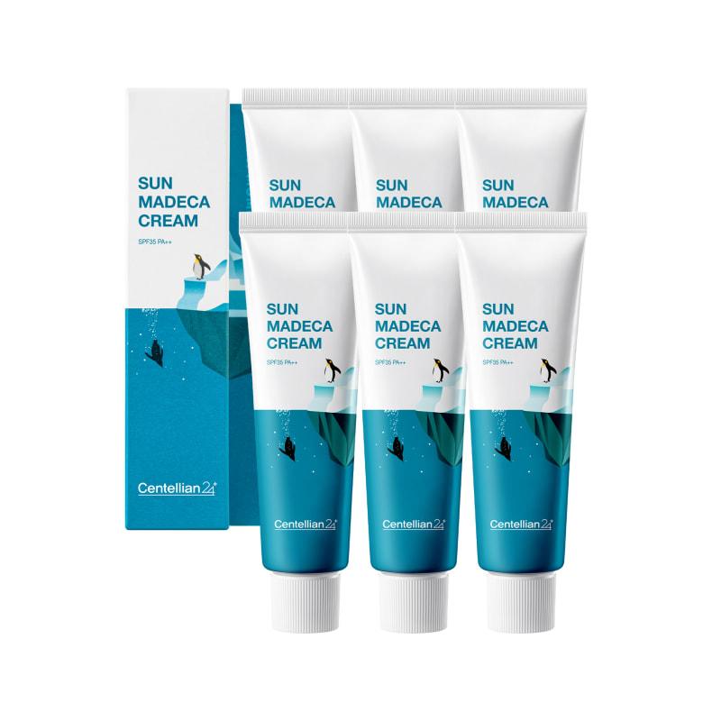 Sun Madeca Cream 50ml x 6 Cooling UV Protection Sunscreen Moisturizing Soothing Ice Techa Photoaging Centella Asiatica