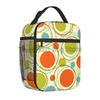 Mid Century Fifties Modern Atomic Retro Colors Insulated Lunch Bag Resuable Thermal Lunch Box Portable Cooler Bento Tote Bags