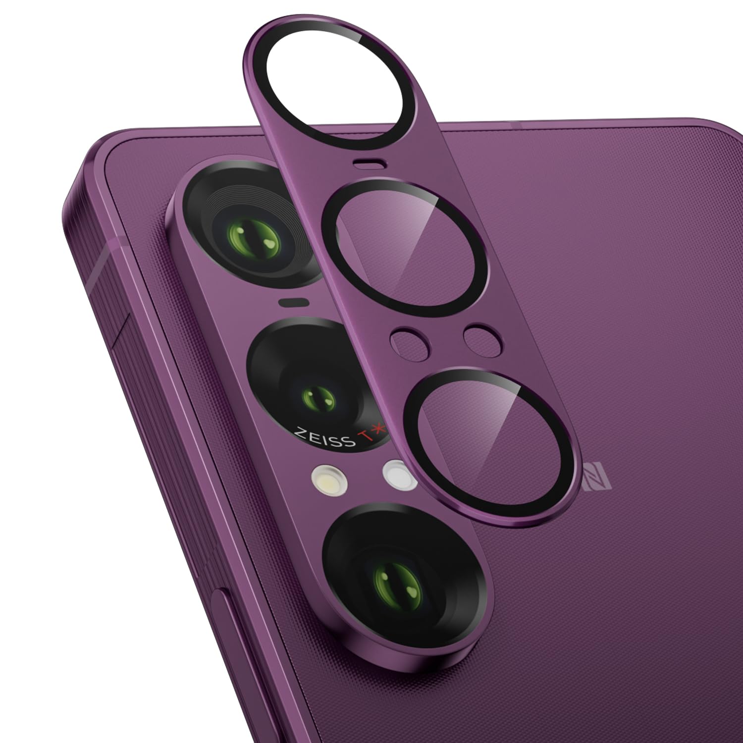 

Camera Cover for Sony Xperia 1 Aluminum Alloy with 9H Tempered Shockproof Lens Cover with High Transmittance and Black Prevents Purple with VII, фиолетовый