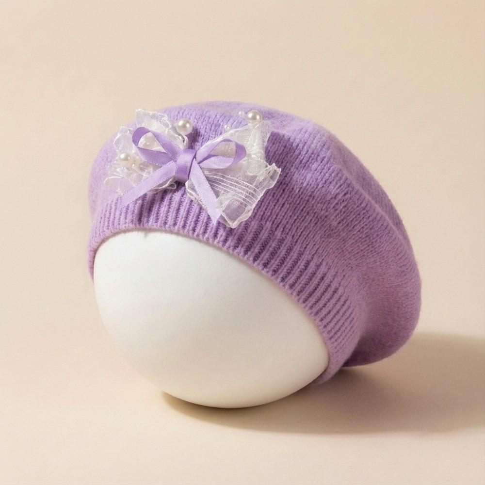 Red Color Chirldren's Knit Cap Soft Fabric Toddler Winter Hat New Kid Headwear For Toddler Girls