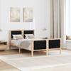 Bed Frame Black 120 x 190 cm Solid Pine Wood