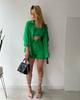 European and American Women's Crinkle Lapel Shirt & High Waist Shorts Two-Piece Set