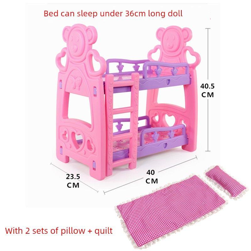 

Девочка Принцесса Искусственный Двойняшки Детская Игрушка Small size bunk bed +2 pillows