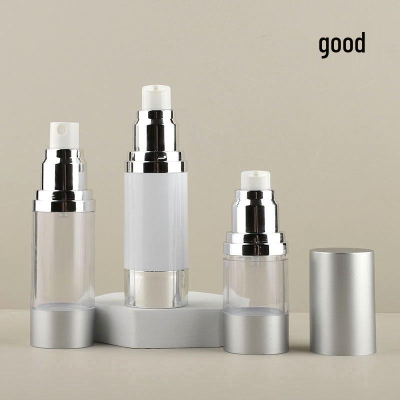 Electroplated Silver Vacuum Lotion Bottles: 15/30/50ml Refillable Skincare Containers