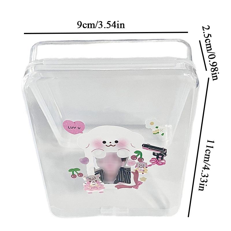 INS Transparent 1 Inch InsPhotocard Storage Box Photo Small Card Organizer Storage Case Desk Organizer Box School Stationery