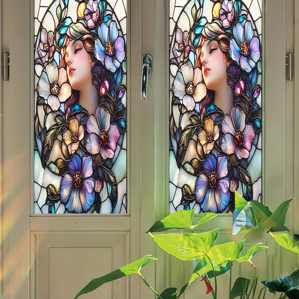 Schönheitsrelief Blume Zuhause Glasfenster Verschönerung und Dekoration Statische Elektrizität Fensteraufkleber
