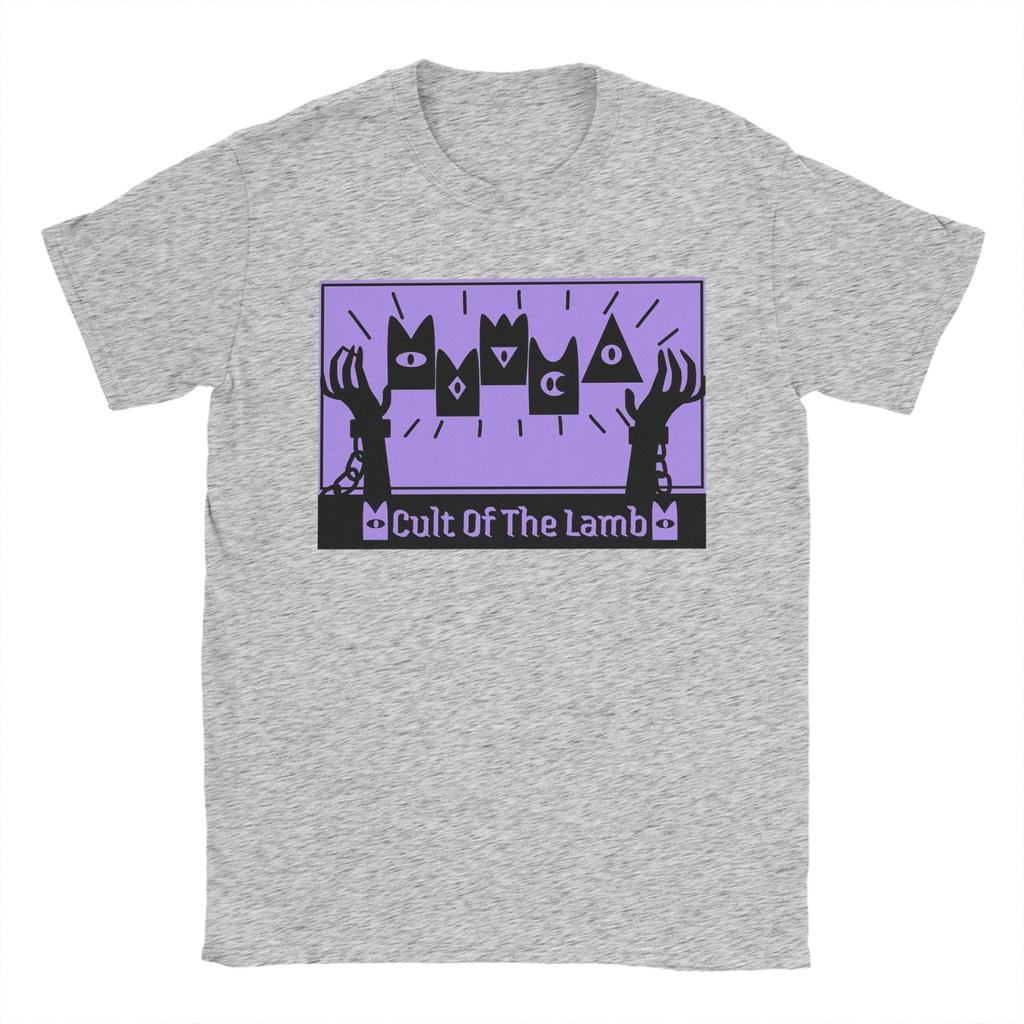 Cult Of The Lamb Game TShirts for Men  Vintage 100 Cotton Tees Crew Neck Short Sleeve T Shirts Gift Idea Clothes