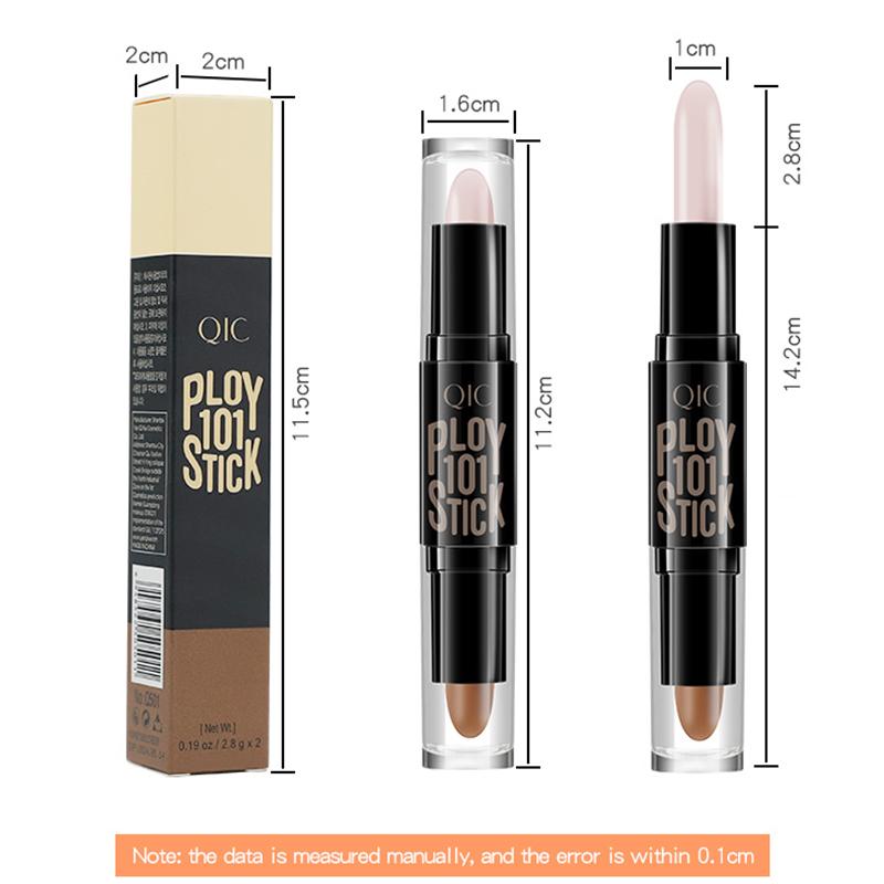 Color Makeup Double Head Concealer Stick Three-dimensional Trim Brightening Face Highlight Concealer Pen Color Trim Stick