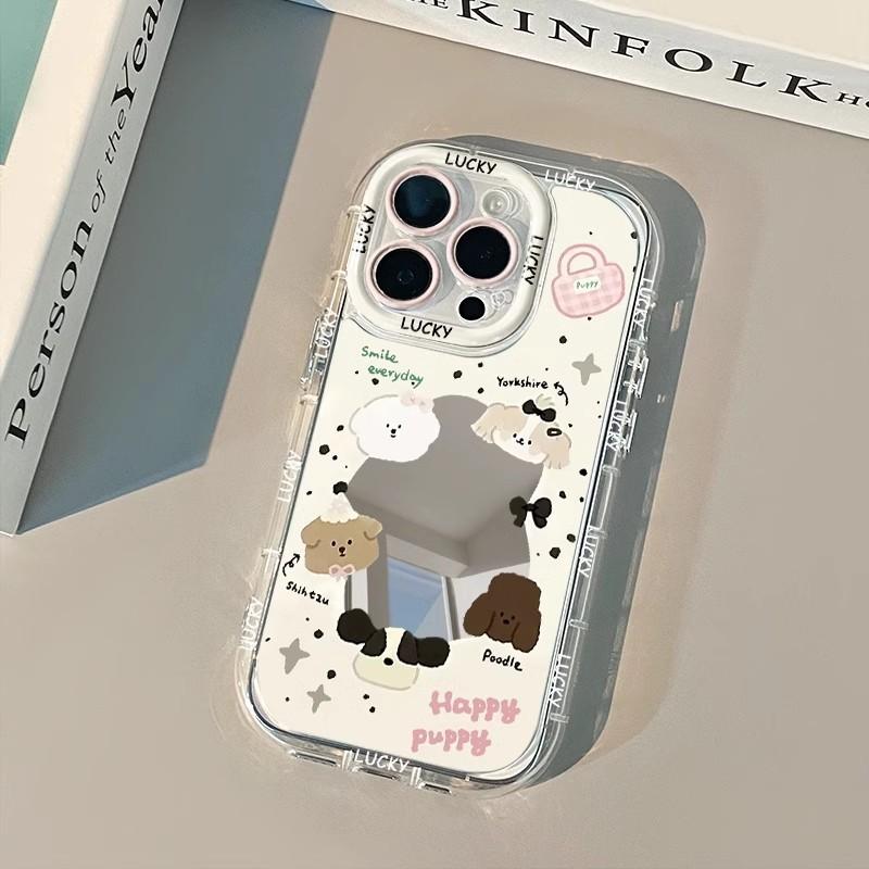 Cartoon Puppy Suitable for Iphone16pro Mobile Phone Case Apple 15plus Mirror 14 Cute 13 Silicone