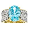 Chic Golden Color Ring With Sparkling Synthetic Oval Zircon Fashion Trendy Banquet Ring Women's Gatherings Jewelry