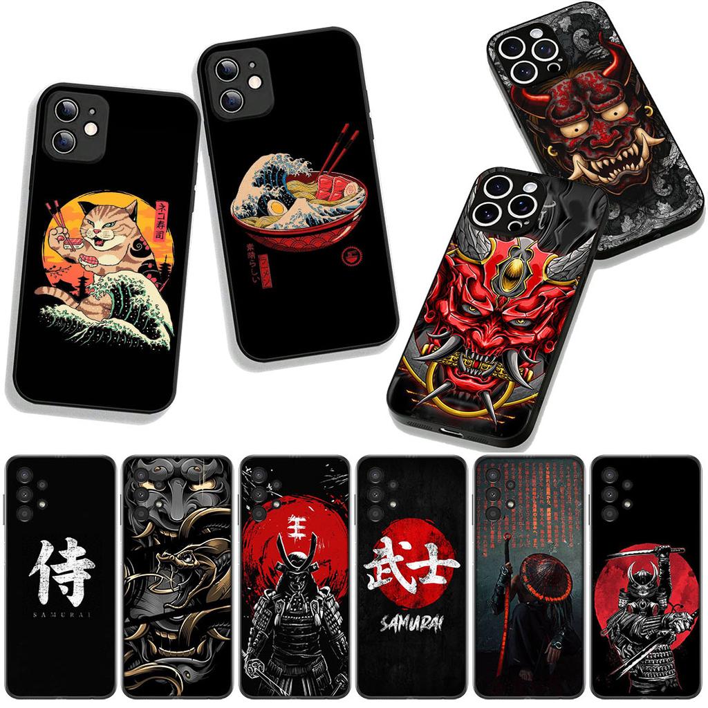 Japanese Style Samurai Hannya Unique Phone Case for iPhone 17 16 15 14 13 12 11 Series Pro Max Plus Double Layer Protection