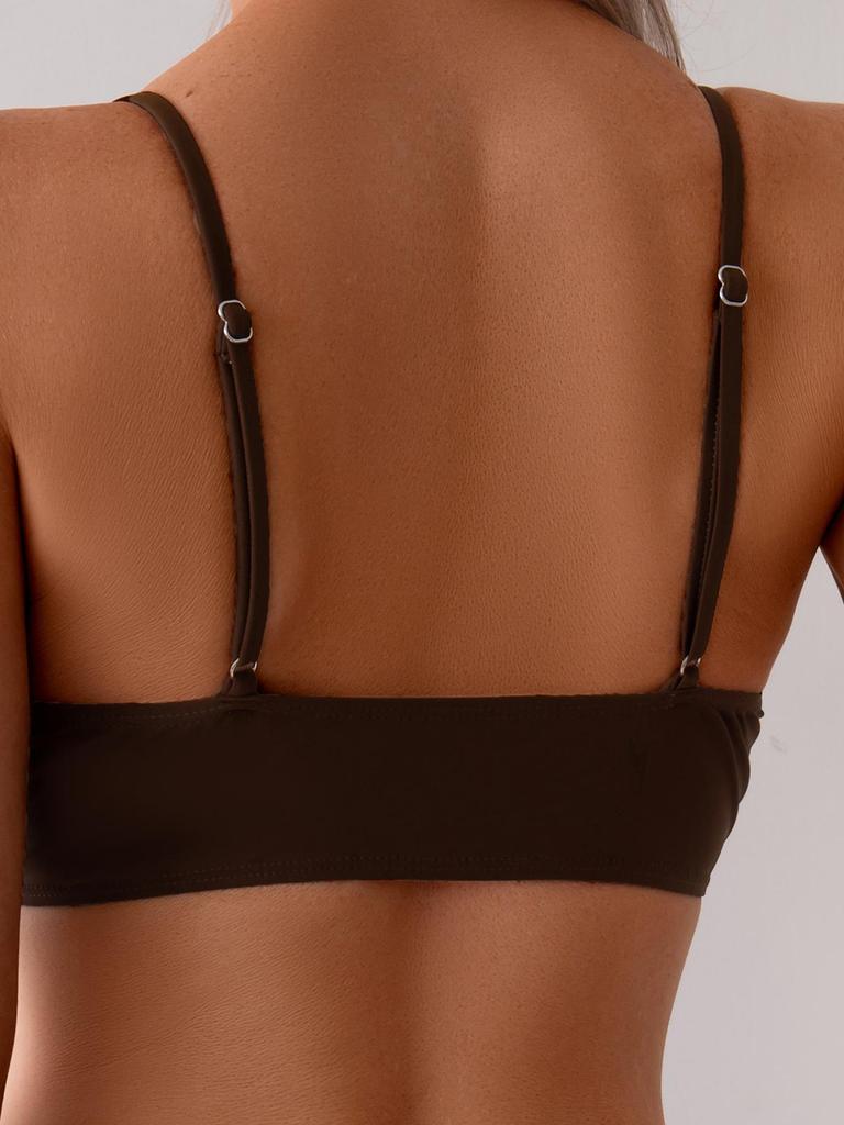 Women's Solid Color Sling Bikini - Simple & Sexy Two-Piece Swimsuit
