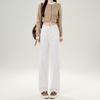 Women's White Wide-Leg High-Waisted Floor-Length Jeans - Summer 2024 Slimming Loose Fit