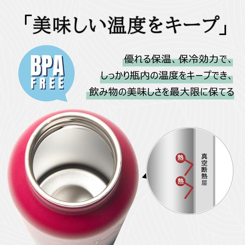 Neofis 1 Liter Vacuum Insulated Water Keeps Drinks Hot or Wide Carbonated Drinks Easy to with Two and Gradient Perfect for and Outdoor Activities