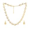 Estele Necklace Set for Women with Gold Plated Sparkling White Crystals and Stones