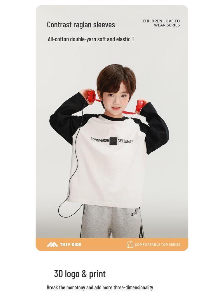 Autumn 2025 Boys' Long-Sleeve Cotton T-Shirt - Fairy Tale Memory Collection