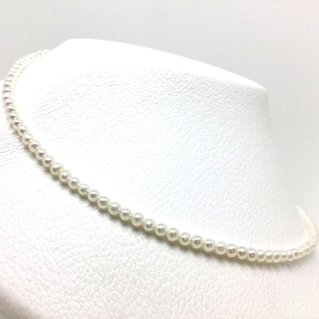 Isowa Pearl (Ise-Shima pearl specialty store) Freshwater pearl necklace 3.5-4.0mm White Silver Adjustable 70119
