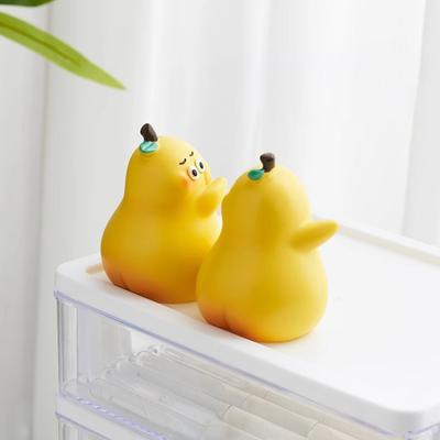 1 Pair Cute Hugging Pear Bookends, Resin Pear Book Stand, Cartoon Fruit Book Holder Stopper for Home, Office, Bookshelf Decor