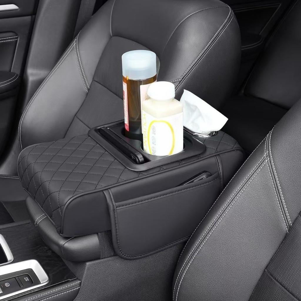 Car Armrest Box Universal Storage Bag Car Center Console Cushion Elbow Cushion Armrest Pad Multi Function Car Accessories