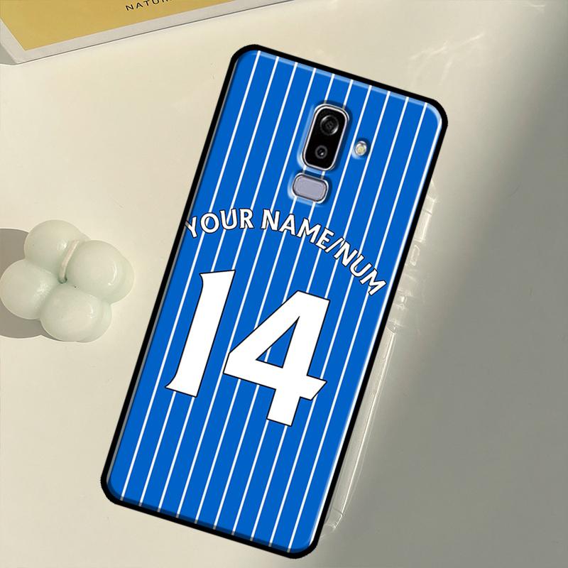 Personalised Football Number Strips Case For Samsung Galaxy A3 A5 J1 J3 J5 J7 2017 2016 J8 A7 A9 A6 A8 J4 J6 Plus 2018 Cover