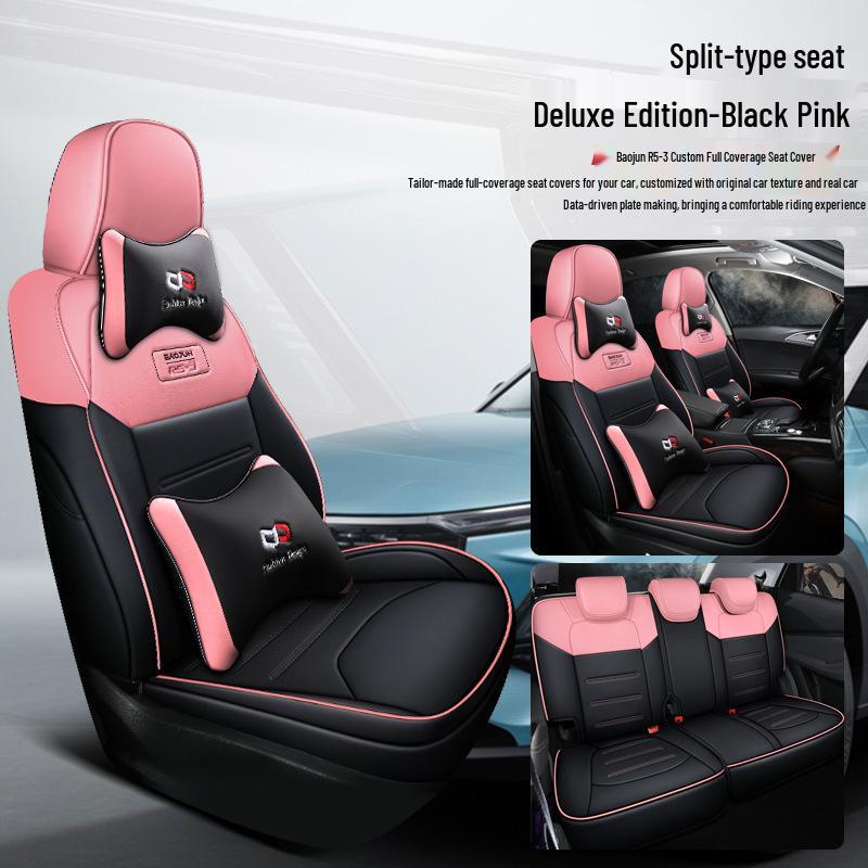 QQG Maßgefertigter Sportsitzbezug aus Leder für Baojun RS-3: Ganzjahres-Kissenpolster