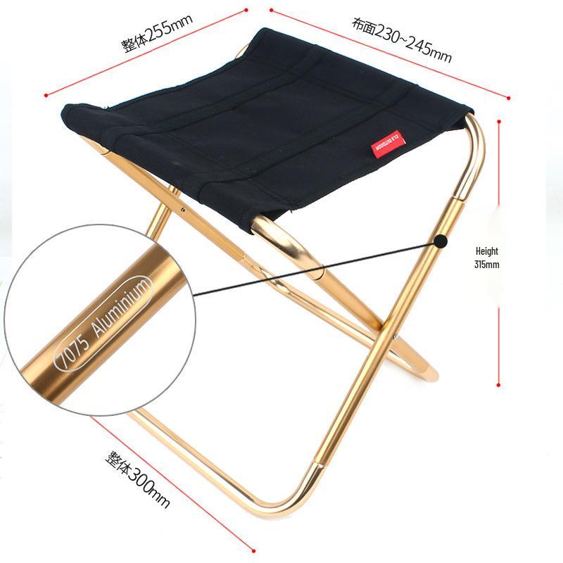 Large Portable 7075 Aluminum Folding Stool for Outdoor BBQ, Fishing, Camping, and More.