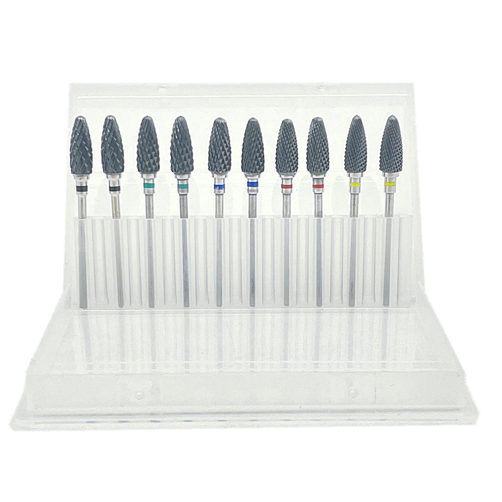 10pcs Manicure Ceramic Nail Drill Bits Set Removing Gel Varnish Drill Manicure Machine Pedicure Nail Bits for Electric Drill
