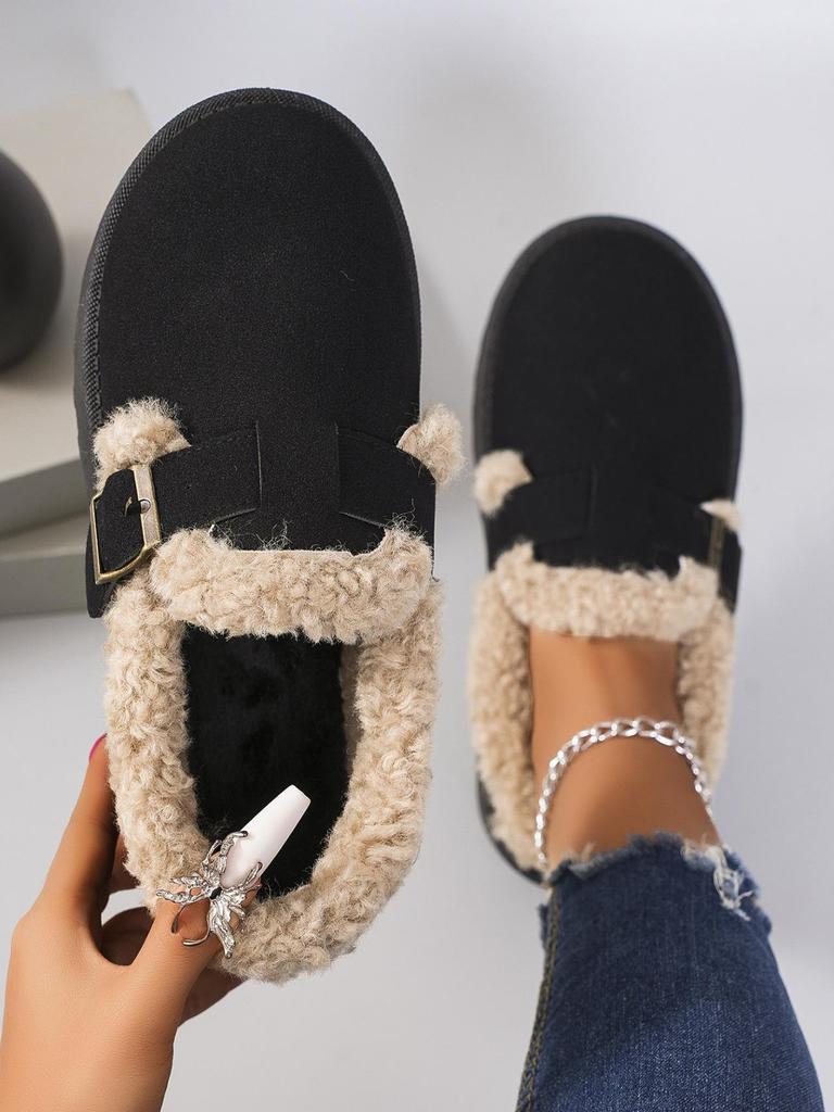 Women's Retro Snow Boots Fleece-lined Moccasins, 2025 Thick-soled Slip-on Winter Shoes.