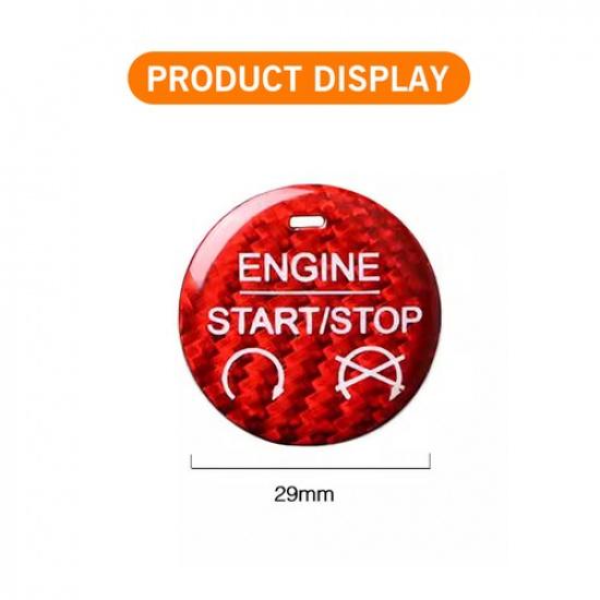 Carbon Fiber Engine Start Stop Button Switch Cover Trim For Ford Mustang 2015+