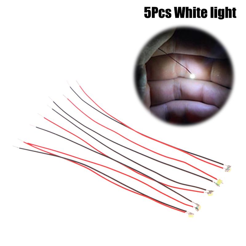 

5Pcs 0805 Flashing Led Smd Lamp Wired Micro Led Pre-Soldered Chip Mini Wired Lamp For Railway Model Toy Diy Car Model Parts білий