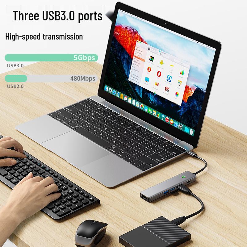 4K Type-C Hub with Screen Projection & One-Key Screen Off Feature
