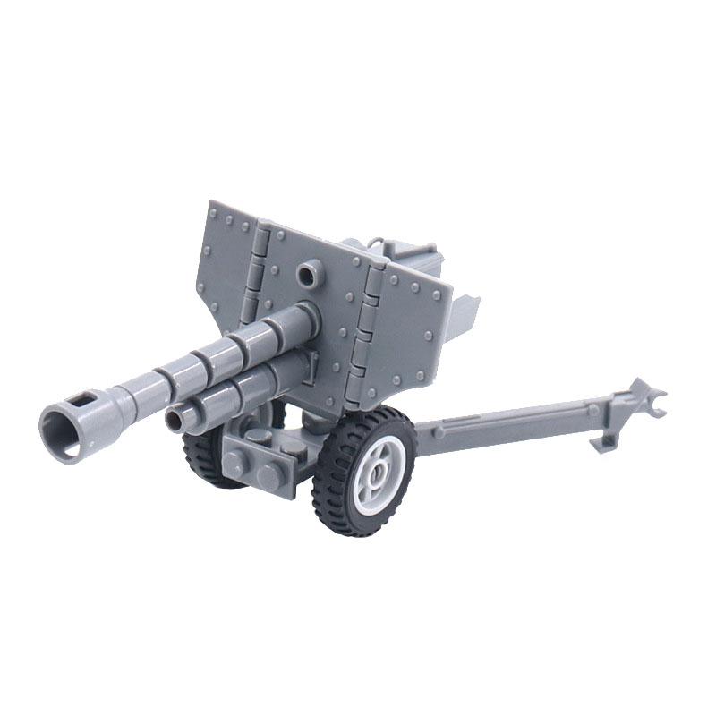 WWII Military Soviet German Cannon Building Block Set Soldier Vehicles Artillery Bunker Figure Weapon Accessories Toy Boy Gift Present K038