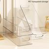 1PC Refrigerator Organizer Bins, Clear Stackable Plastic Food Storage Rack With Handles Eyelash Storage Box Makeup Organizer