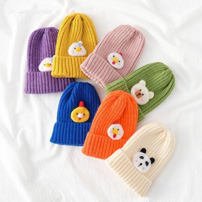 1 stykke høst-vinterlue for baby koreansk mote Kawaii tegneseriedyr Heklehette for småbarn utendørs strikket plysjhatt