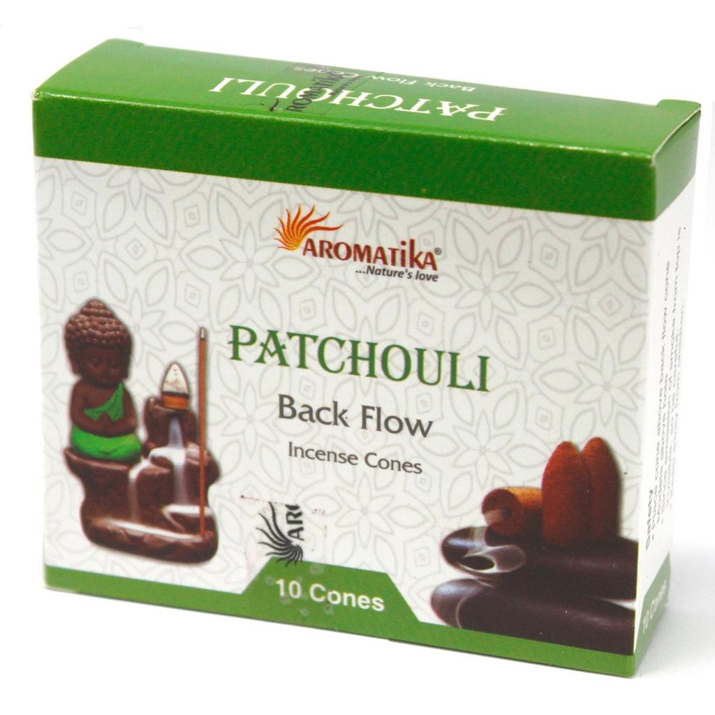 Patchouli Backflow Incense Cones, Box of 10