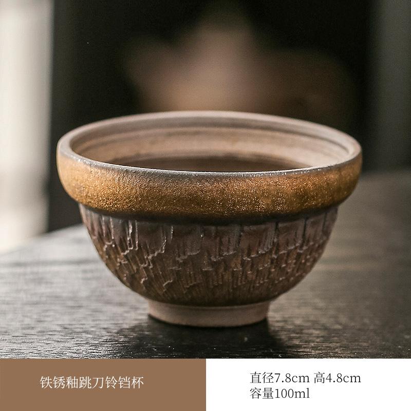 Retro Coarse Pottery Jumping Knife Craft Master Cup Teacup Tea Cup Single Cup Kung Fu Tea Set Household Teacup