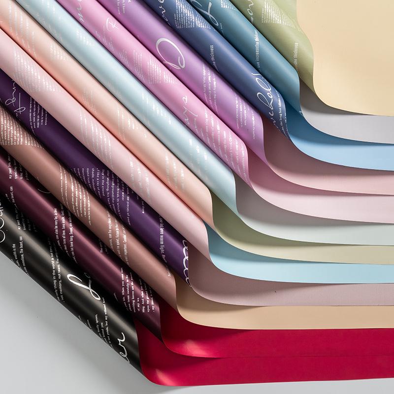 Bi-Color English & Hanji Floral Wrapping Paper for Bouquet Packaging